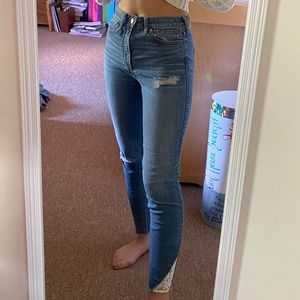 Hollister High Rise Cropped Jeans